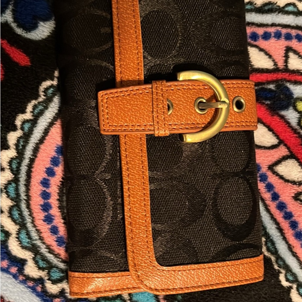 Coach Black and Tan Wallet